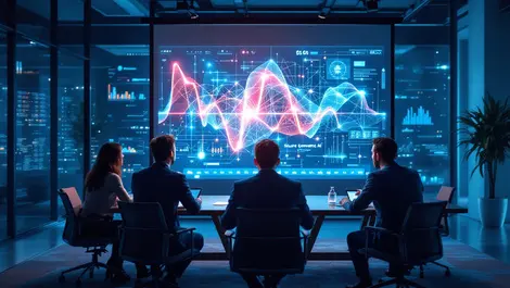 Business meeting ai technology neural network collaboration secure generative ai finance aerospace