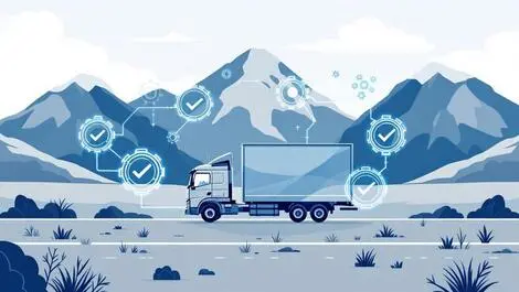 Truck with digital gears checklists automation onboarding new zealand landscape