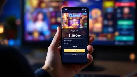 Smartphone digital payment approval hand computer online gambling germany