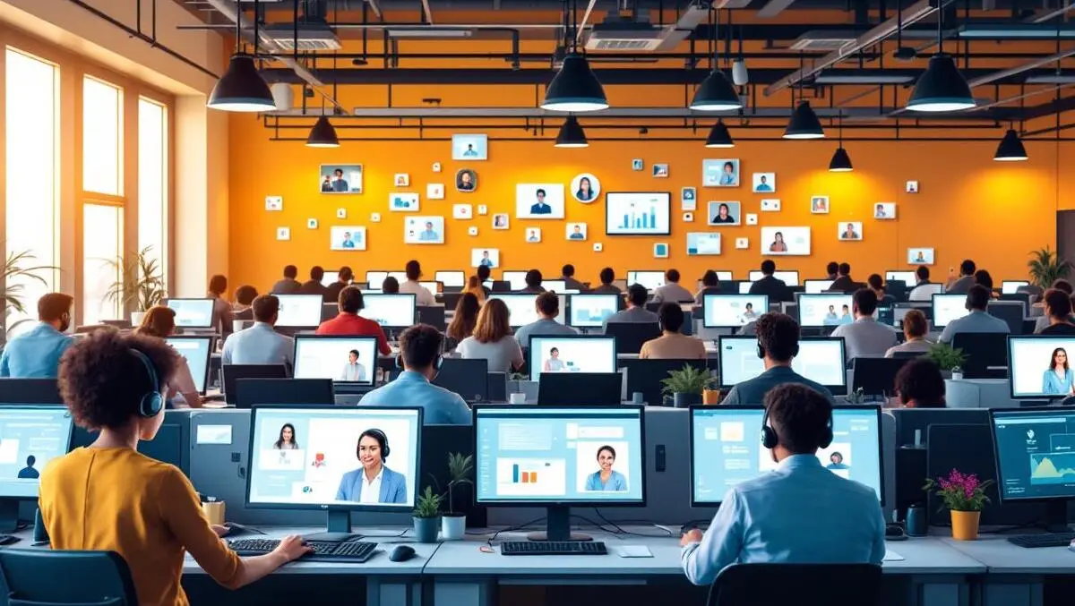 Busy customer support center ai powered helpdesk solutions ecommerce us