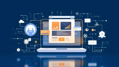 Digital illustration computer screen dynamic web ai data flow personalized content delivery