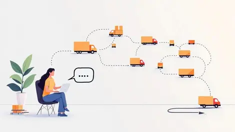 Small seller talking to laptop automated ecommerce shipping flow