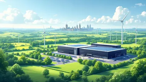 Uk green data centre complex with parliament clean energy