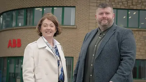 Paula o neill  managing director  premium power  l  and owen flood  local division manager  abb electrification service