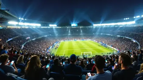 La night soccer stadium wifi access points fans smartphones