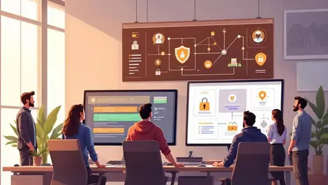Dev team monitoring code pipelines with app security scanning