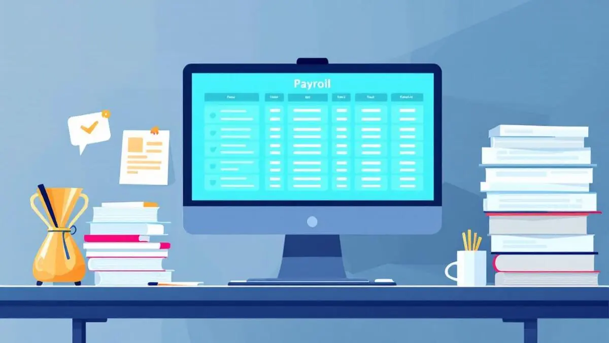 Automated payroll data extraction clean desk vector illustration