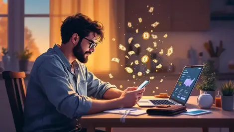 Us gig worker finance app digital dollars kitchen wallet evening